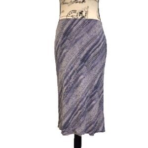 Vintage Y2K Banana Republic 100% Silk Midi Skirt 6 Abstract Purple Print